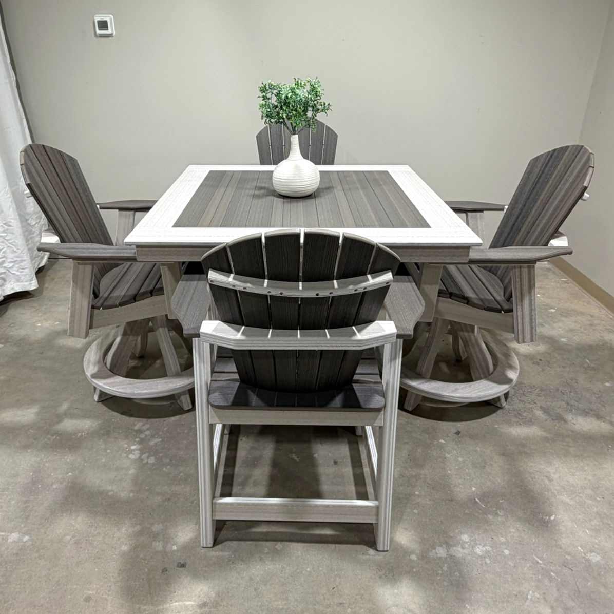 5pc Counter Comfyback Table Set (Coastal Gray/Seashell)