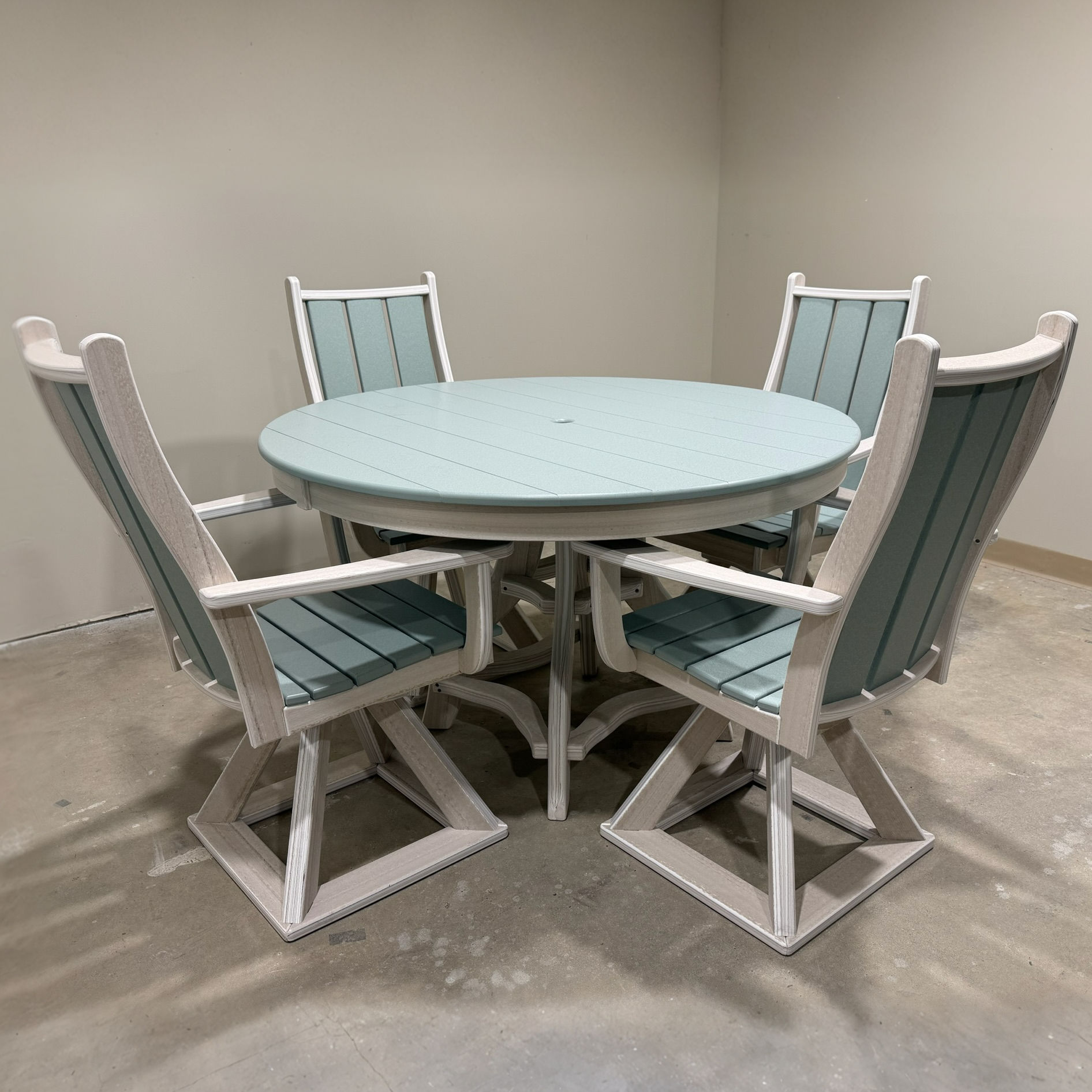 5pc Kelsy Poly Table Set (Mint/Seashell)