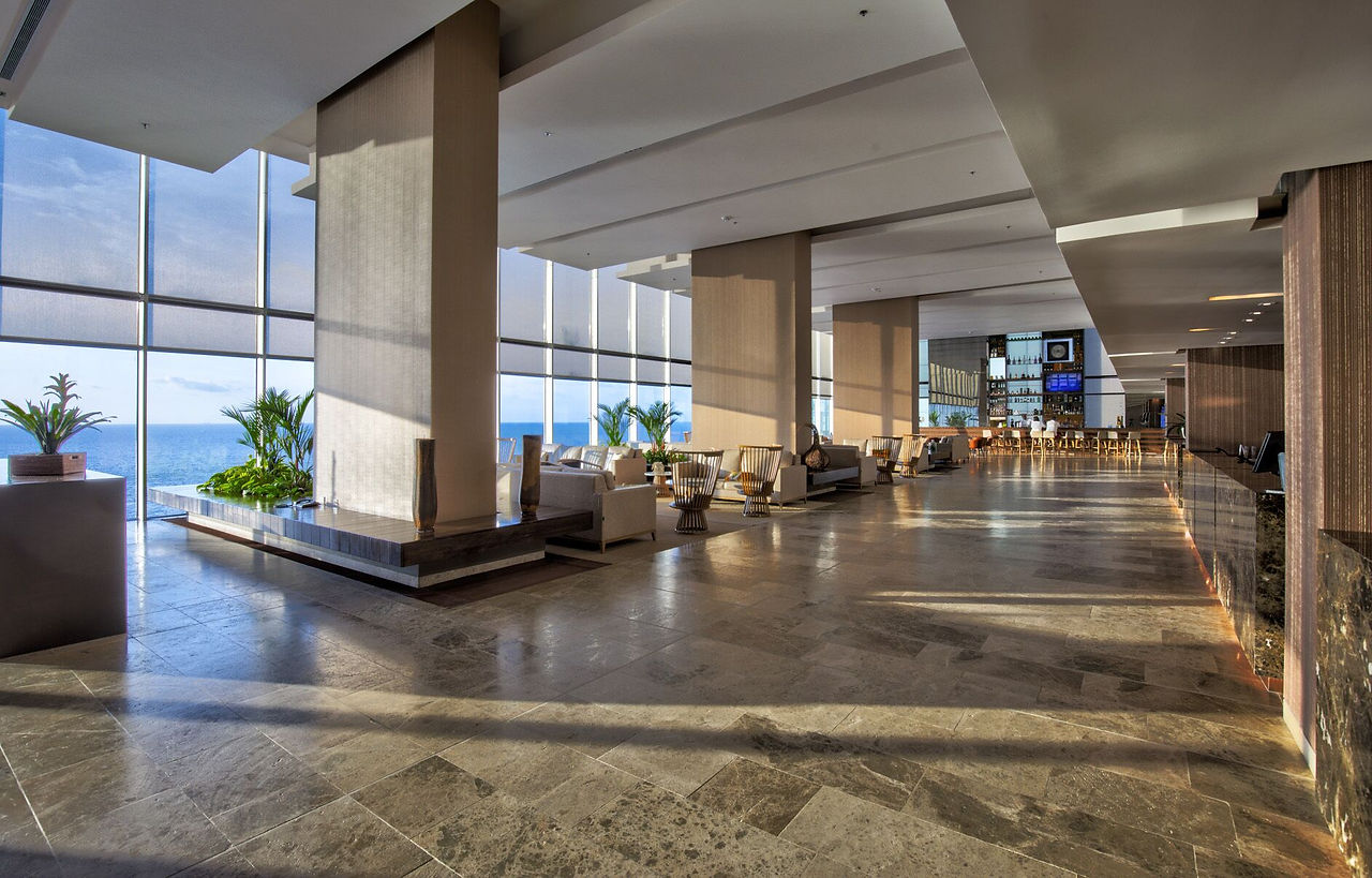 Luxury Superior Room with ocean view at Estelar Cartagena de Indias Hotel featuring premium bedding and modern amenities