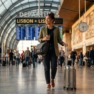Nômade digital trabalhando com visão global estratégica