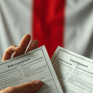 Documentos antigos necessários para o processo de cidadania luxemburguesa.