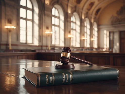 Martelo de juiz em tribunal italiano, simbolizando a vitória no processo de cidadania via judicial.