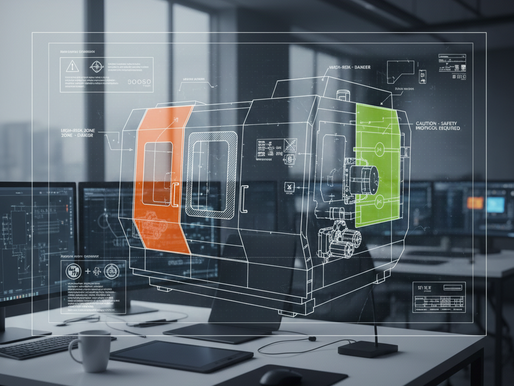 máquina industrial dividida em setores