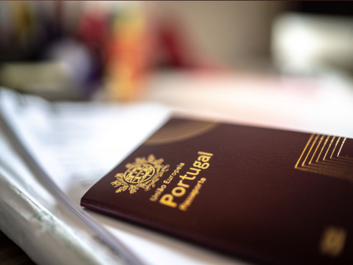 Passaporte português emitido após concessão de nacionalidade.