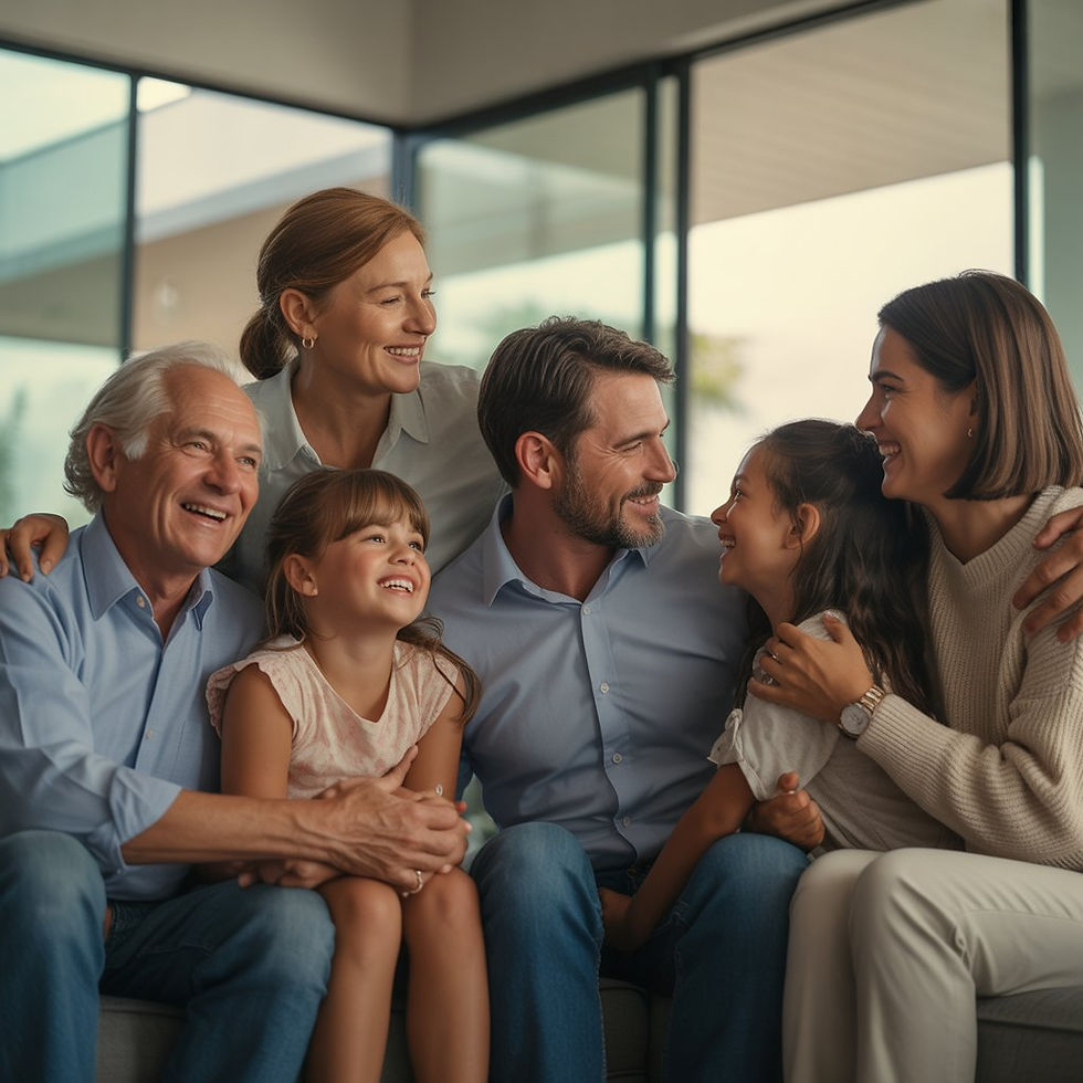 Família celebrando o reconhecimento da cidadania alemã em conjunto.