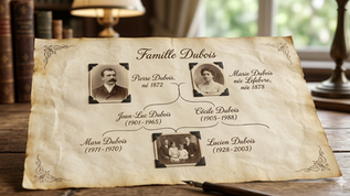 Árvore genealógica francesa destacando a linhagem e o direito ao sangue.