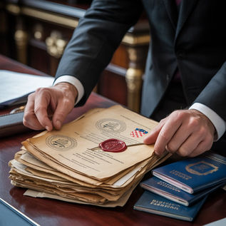 Consultor jurídico da Alpha Cidadania analisando documentos para cidadania croata