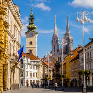 Centro histórico de Zagreb na Croácia representando a conquista da cidadania europeia.
