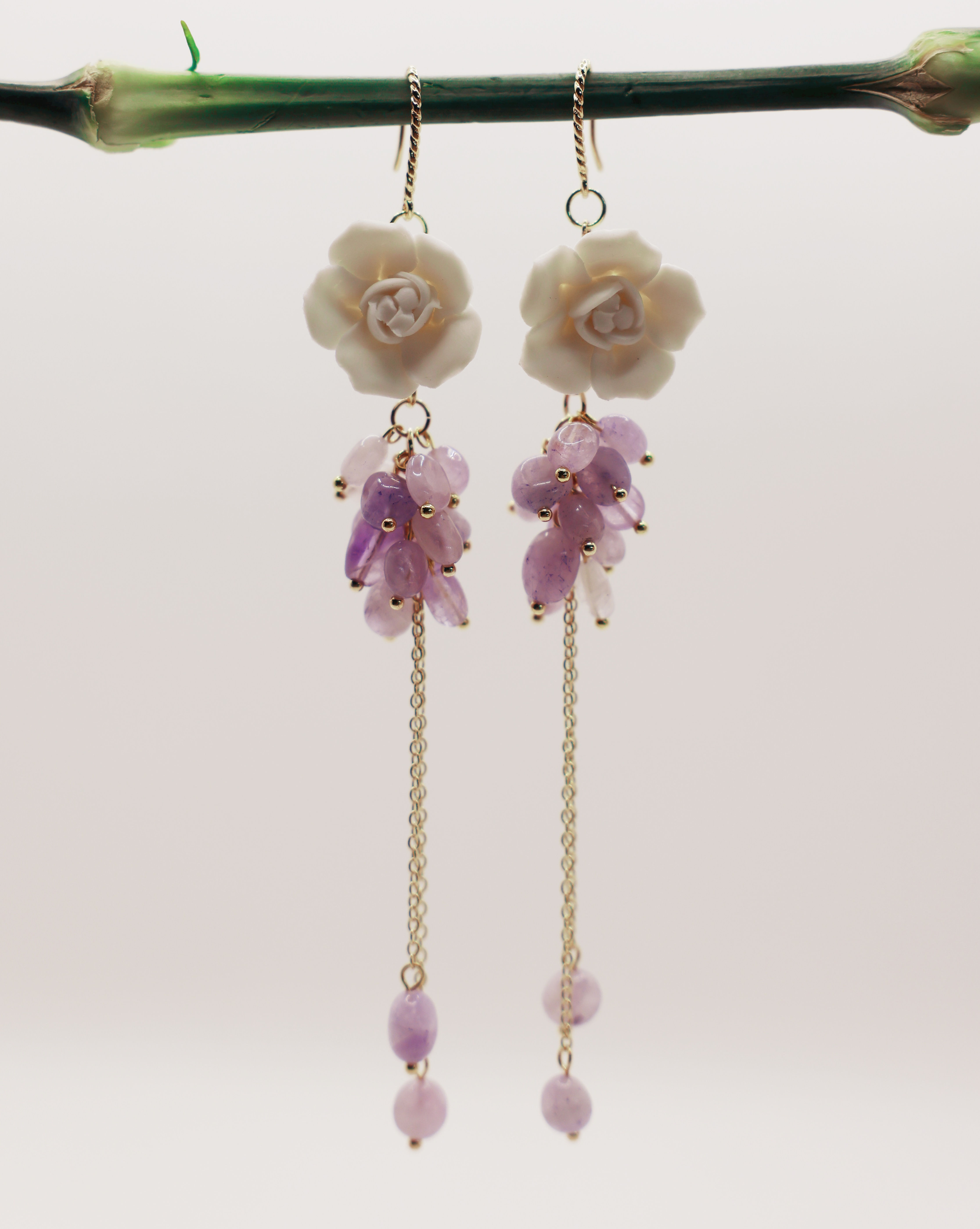 Pendientes Rosas Lilas