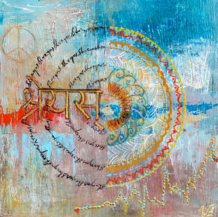 original painting, shreyas, everlasting peace, karma yoga, mandala art, spiritual art, symbolism, karmic doorways,
