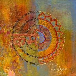 original painting, karma, cause and effect, actions, good intentions, mandala art, spiritual art, symbolism, karmic doorways