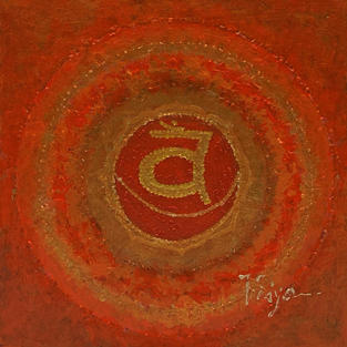 original painting, chakras, sacral chakra, creativity, emotional stability, intimacy, energy centers, spiritual art, symbolism