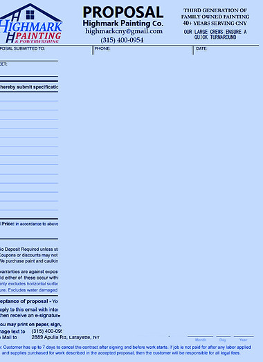 Painting Project Update Request Form 