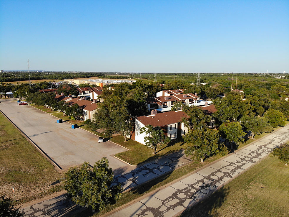 Century Terrace Apartments southwest corner drone view