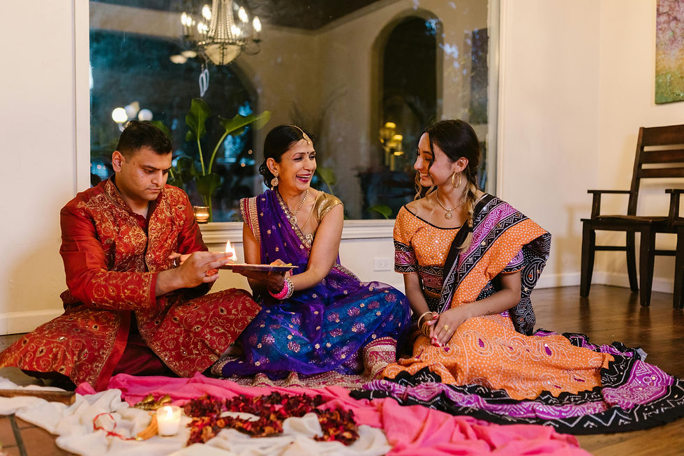 an Indian family spending time together. talking and enjoying