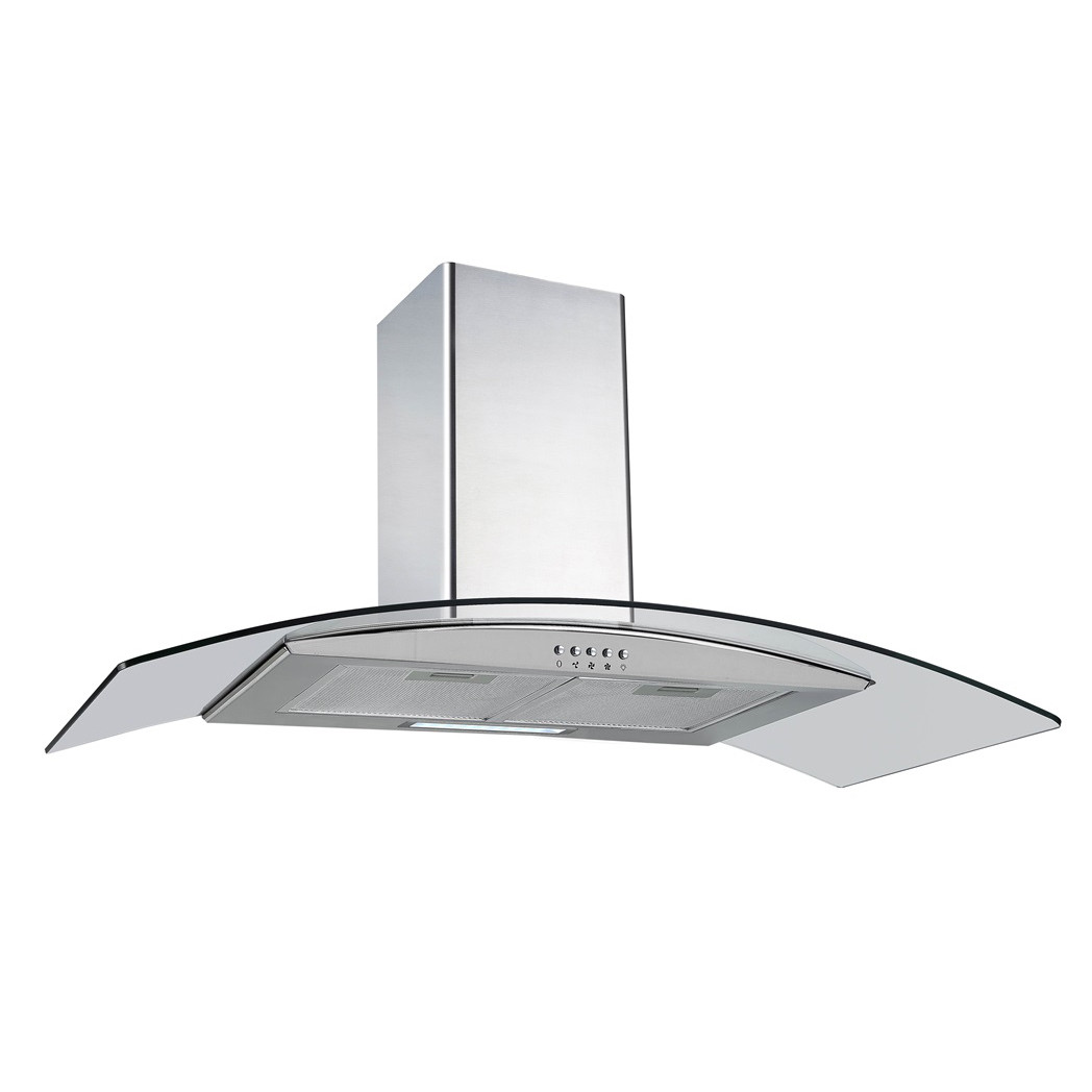 90cm Curved Glass Extractor - Stainless Steel with Led Lighting (ONL-9038C)