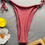 Miniatura: Bikini de dos piezas cruzado tanga dusty rose