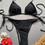 Miniatura: Bikini dos piezas negro de amarrarse