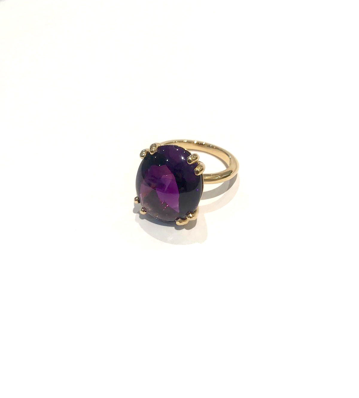 BESPOKE 10.24ct Amethyst Cabochon set in 18ct Yellow Gold
