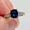 Thumbnail: 2.00ct Cushion Cut Blue Sapphire and Diamond Platinum Ring