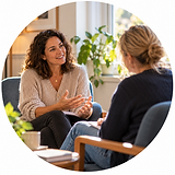 Two adult learners in face-to-face counselling skills practice