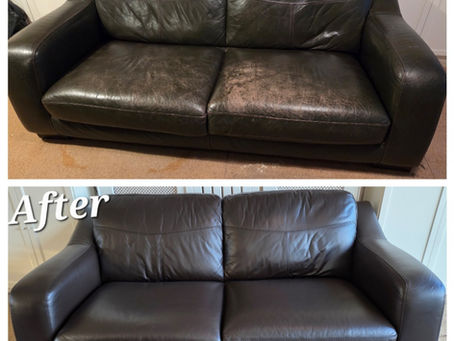 Fixing worn areas on leather sofa