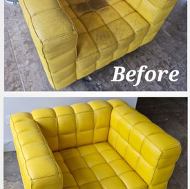yelow leather chair repair wicklow