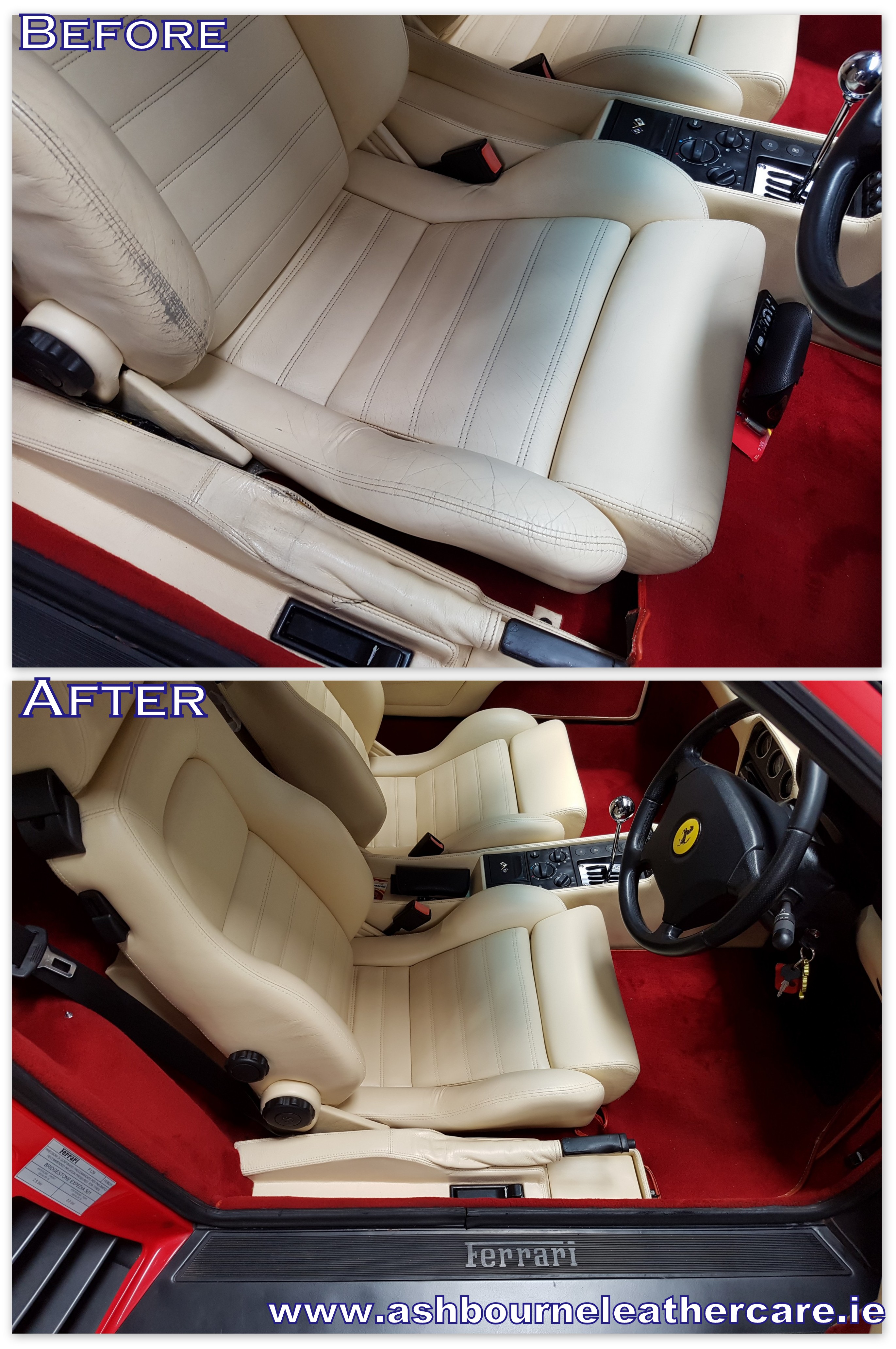 seat color restoration Ferrari.