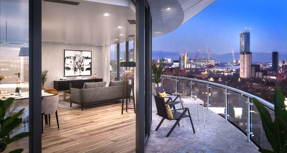 Manchester Waters Balcony Night