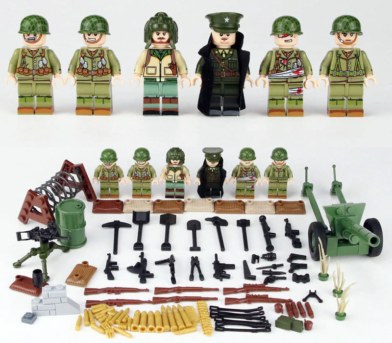 Thumbnail: US Army soldiers set of 6 minifigures and artillery