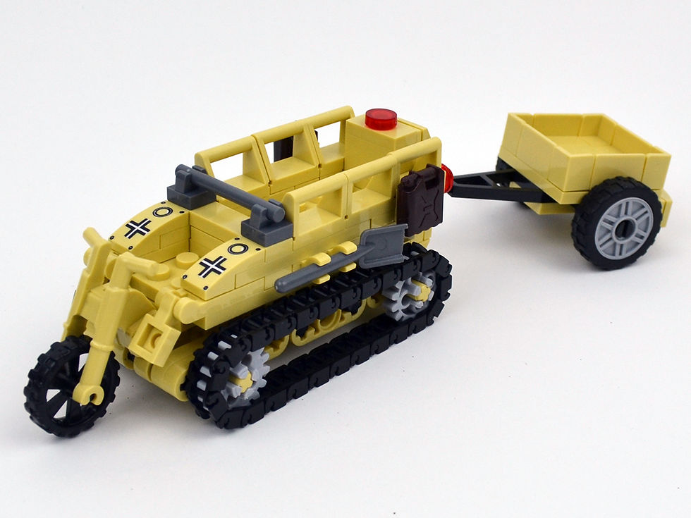Thumbnail: German Kettenkrad motorcycle Lego compatible