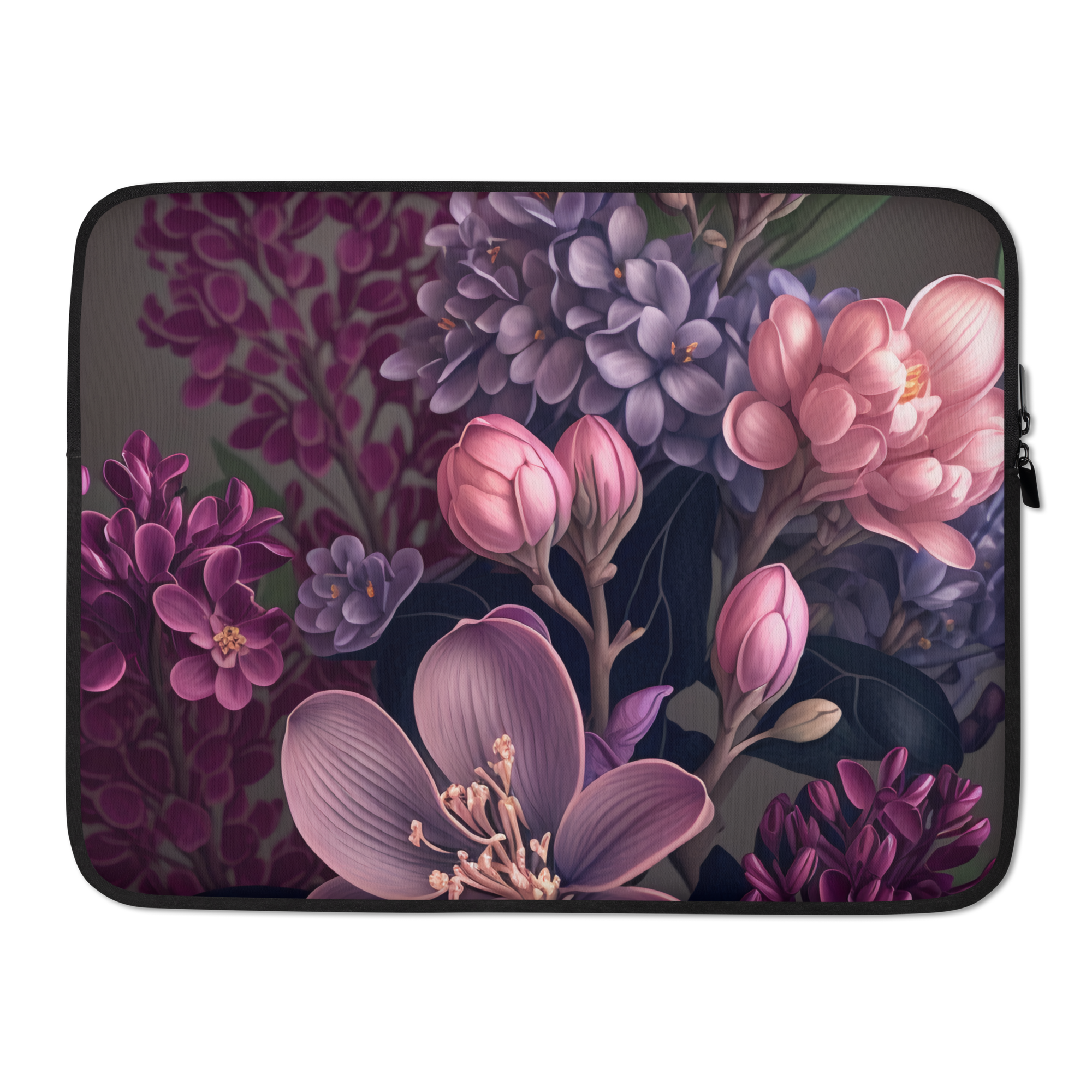Funda para portátil floral morada