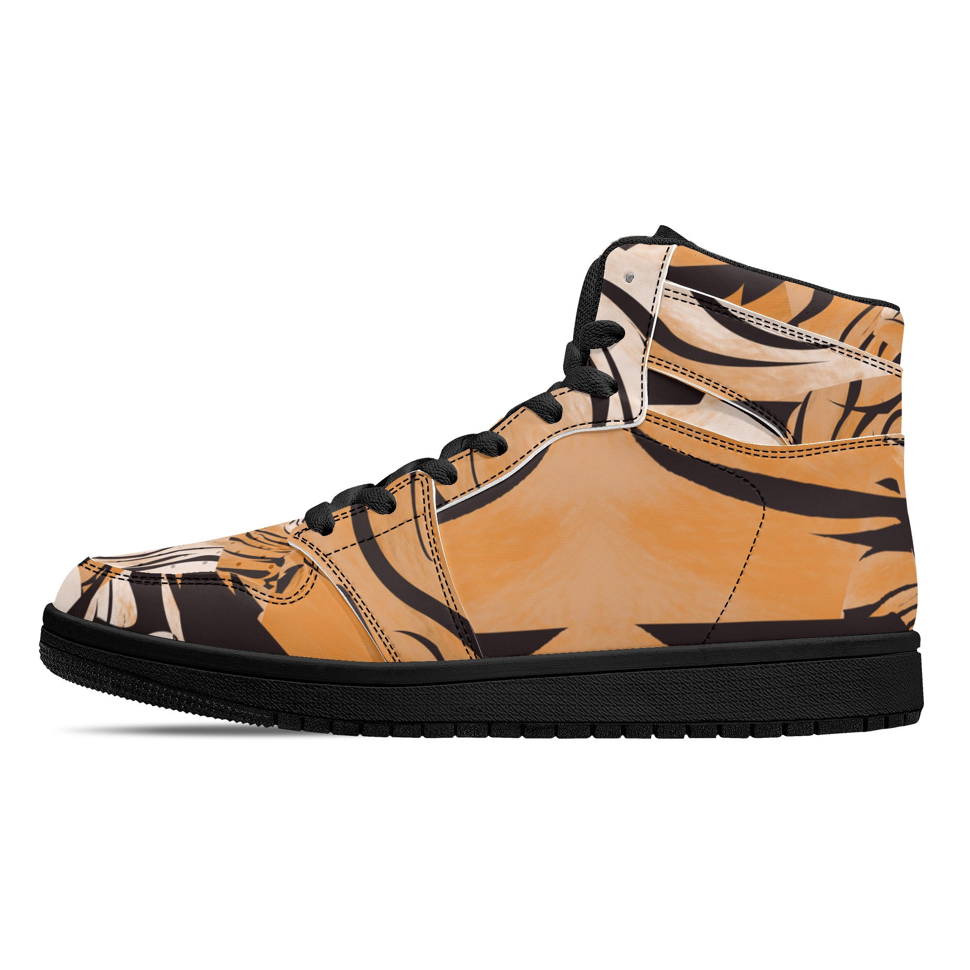 Men's Black High Top Leather Sneakers