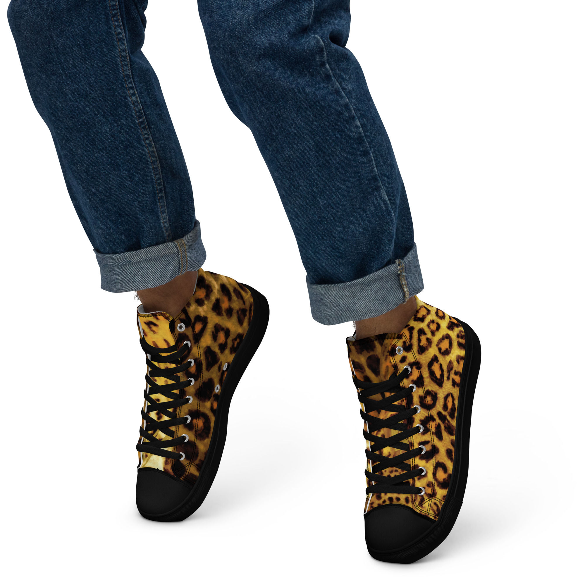 Men’s Leopard high top canvases