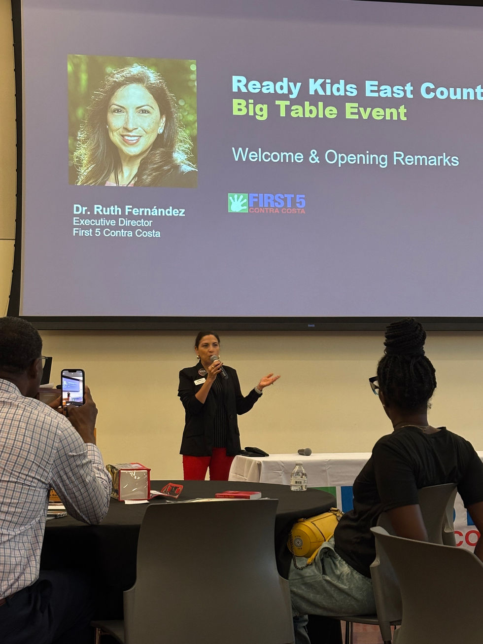 Dr. Ruth Fernandez gives Welcome & Opening Remarks at Big Table Event.
