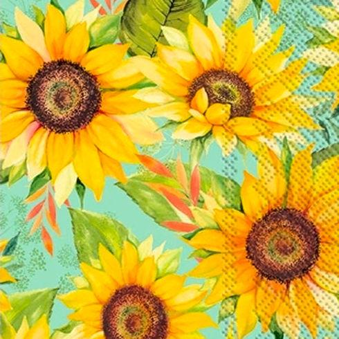 Guest Napkin with Sunflowers Vincent Green design