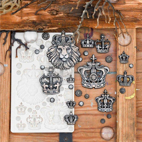Regalia silicone mould with lion head and crown casts