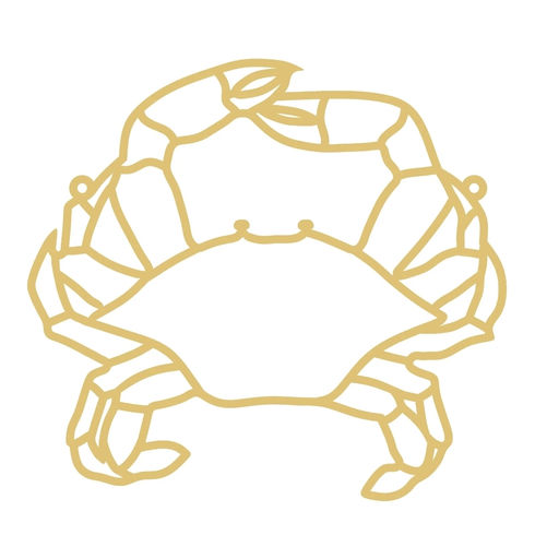 12-inch crab faux stained glass wood cutout outline