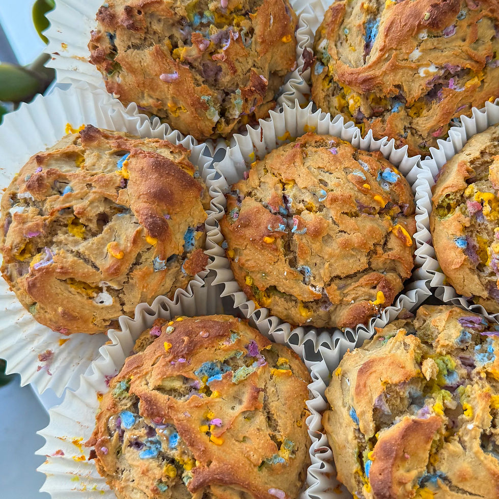 birthday cake protein muffins