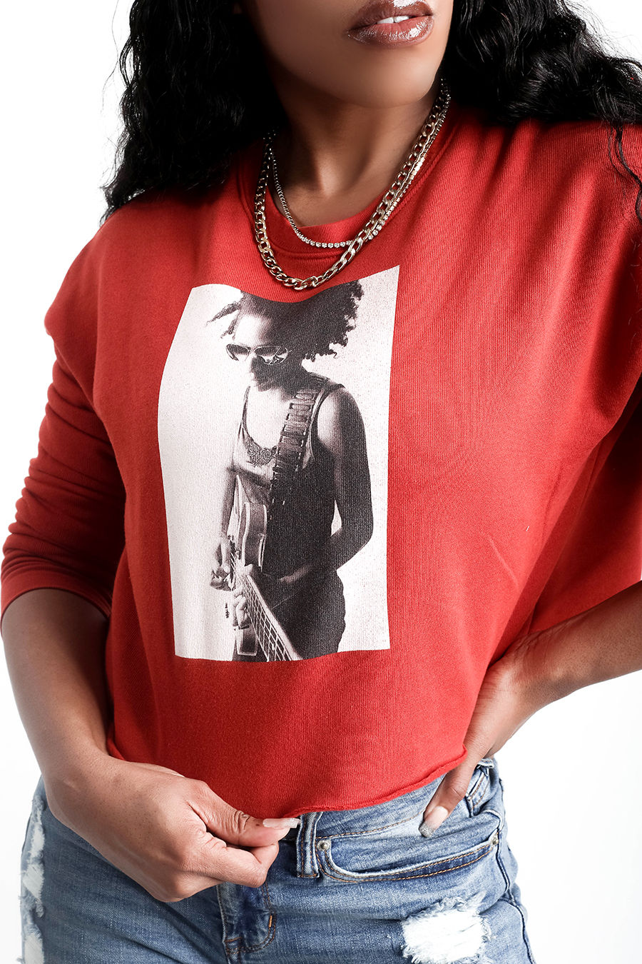 MooDy Guitarist Cropped Sweatshirt