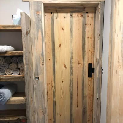 Blue pine barn door