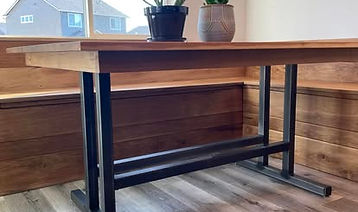 White oak Dining Table and Bench Seating
