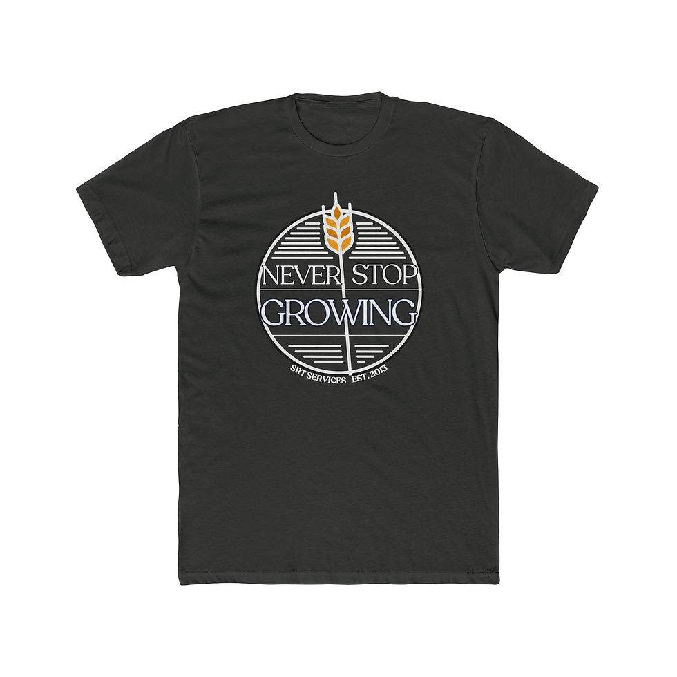 Thumbnail: Never Stop Growing- Unisex Cotton Crew Tee
