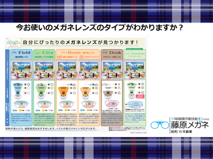 今お使いのメガネレンズのタイプがわかりますか？