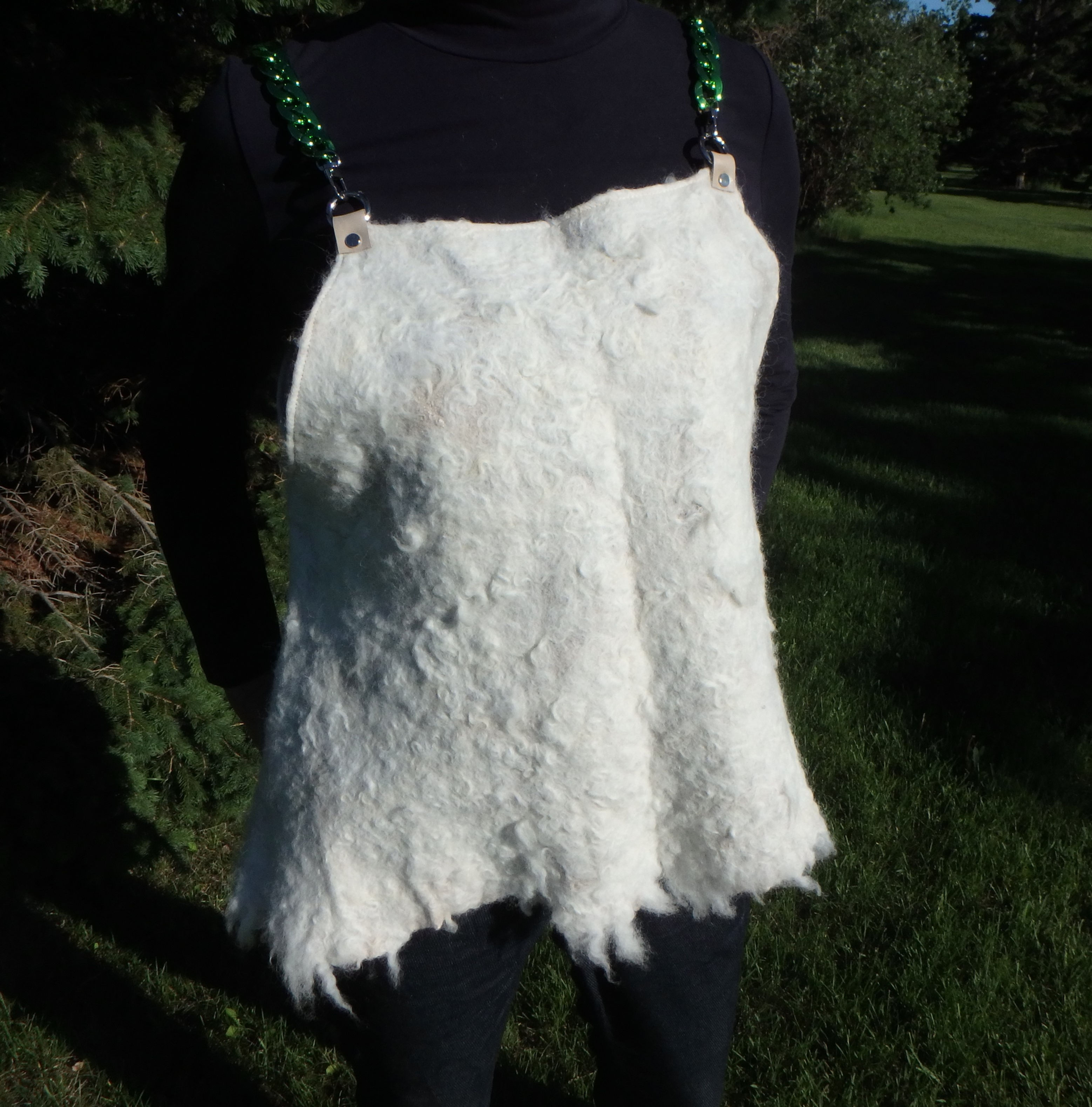 Hand-felted alpaca vest boho style