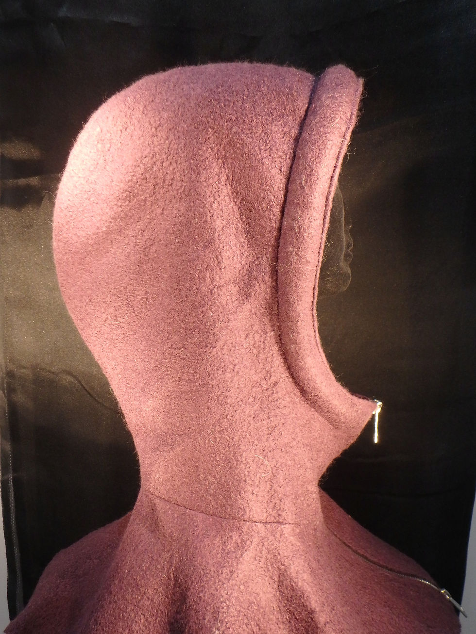 Thumbnail: Hand felted ladies coat with detachable hood.