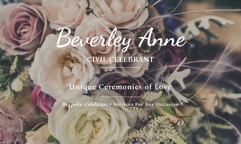 beverley anne civil celebrant website homepage image - online booking for unique wedding and funeral ceremonies