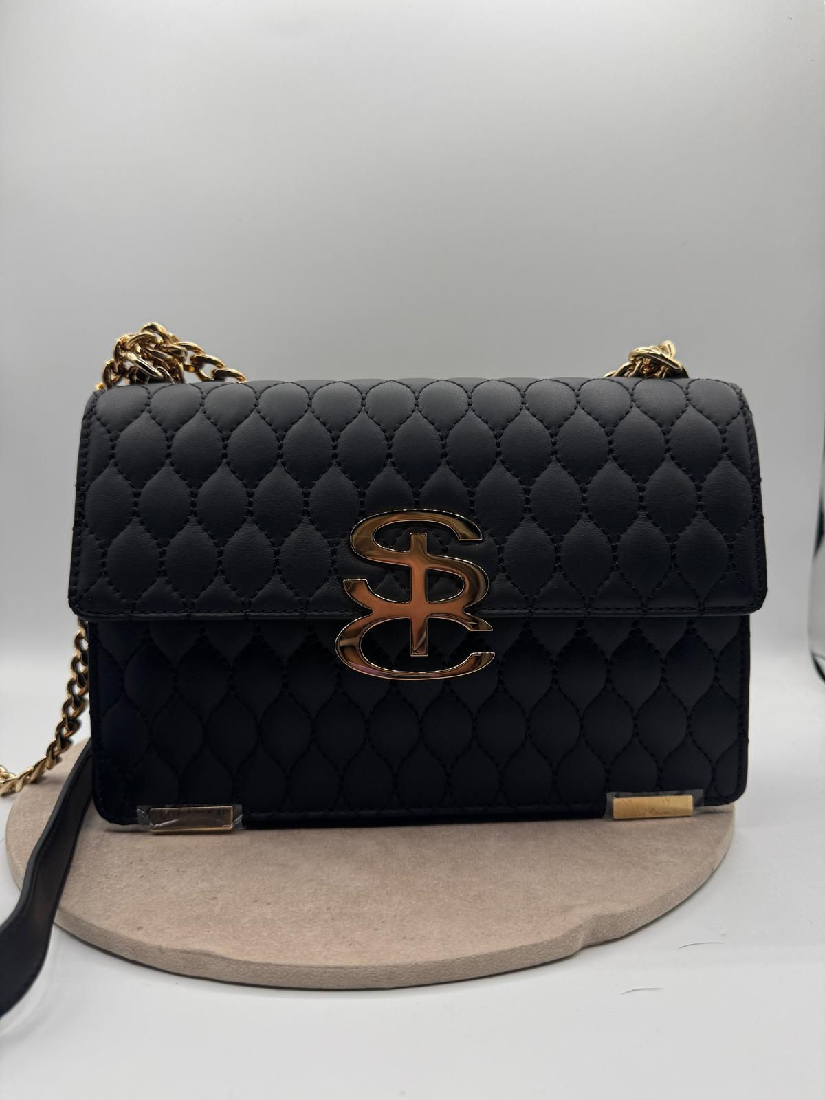 Ivian Sarcos borsa nera con tracolla in pelle