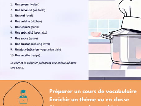 pdf vocabulaire restaurant