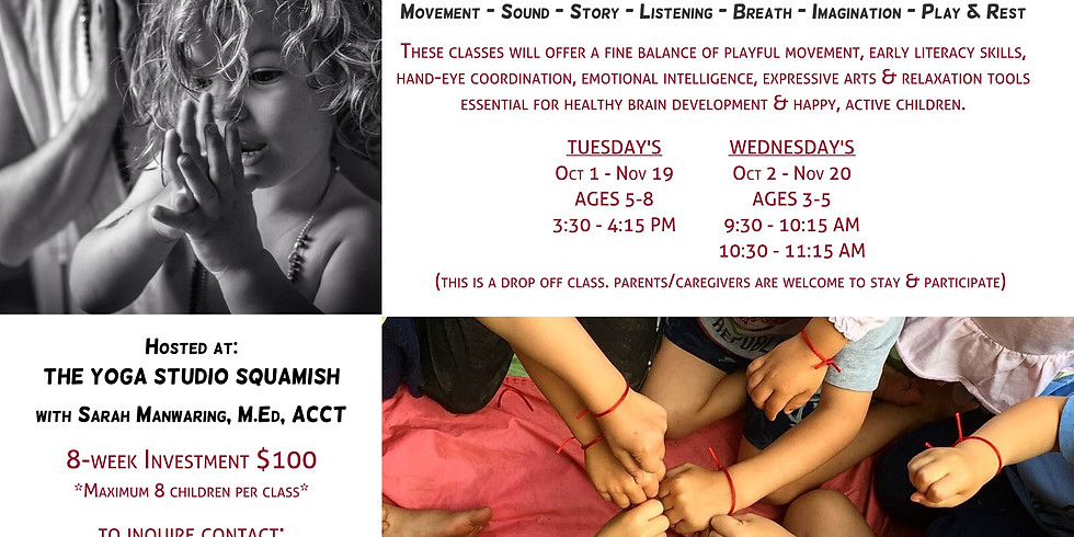 Kid's Yoga - Wednesday's 10:30 - 11:15 am